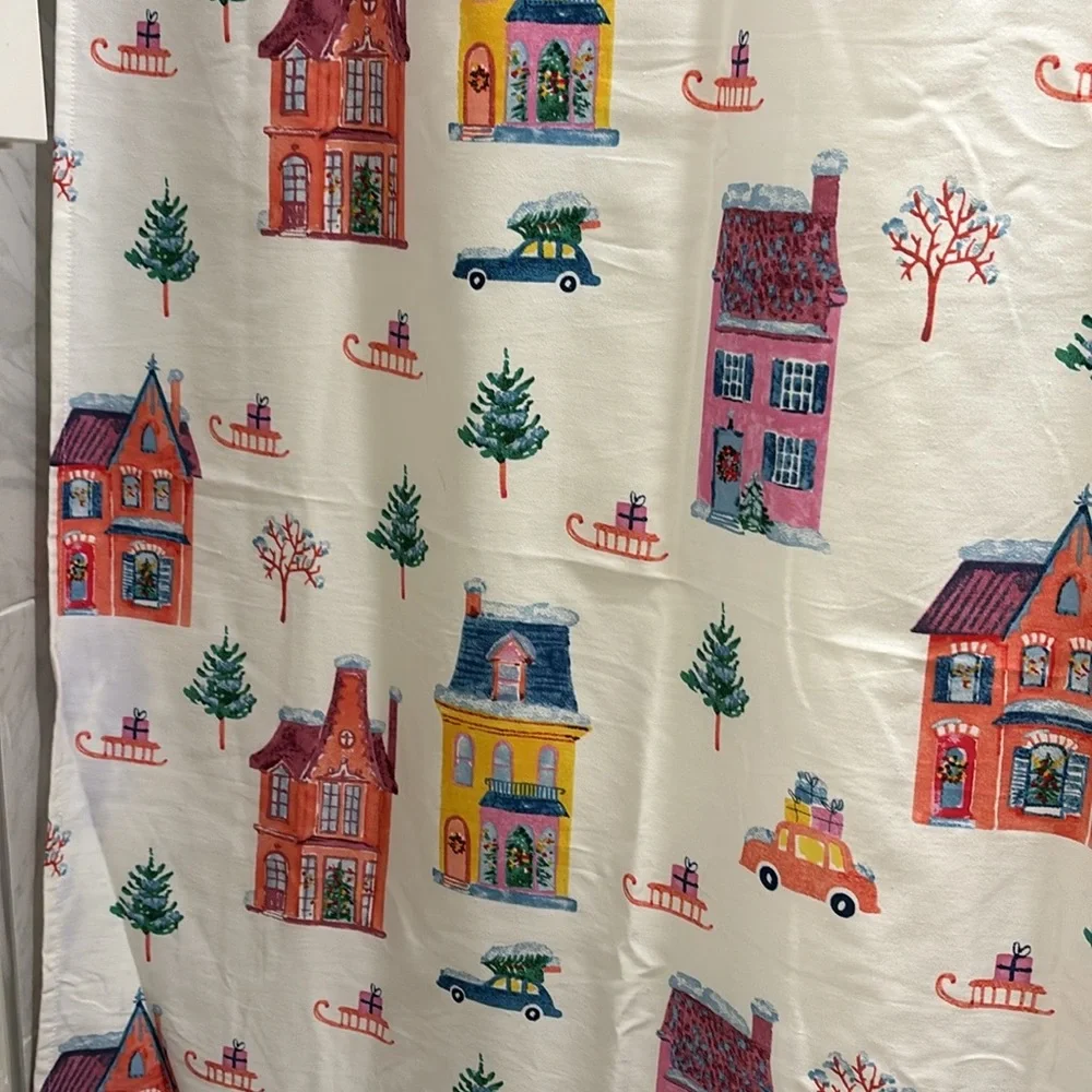 Winter Village Shower Curtain Whimsical Fun Standard Size Final Sale - Picture 3 of 9